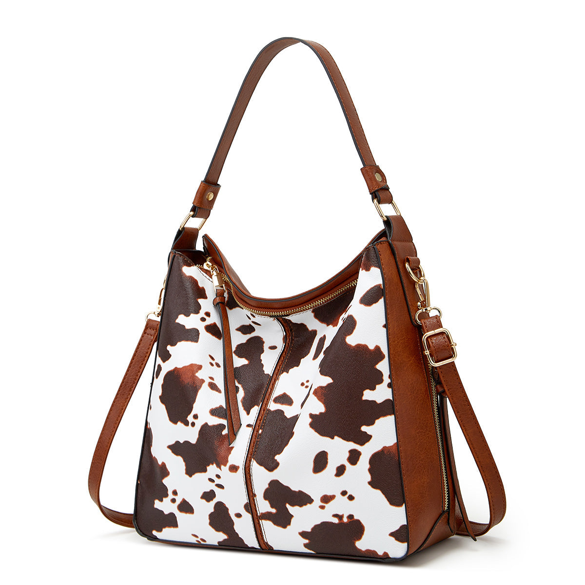 Bolso hobo de lujo en cuero estampado con antirrobo + monedero tipo pouch GRATIS