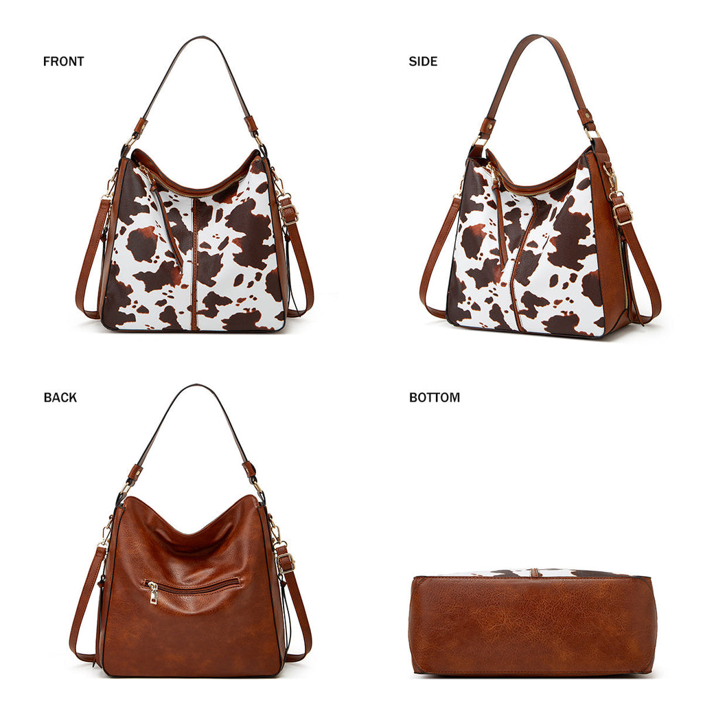 Bolso hobo de lujo en cuero estampado con antirrobo + monedero tipo pouch GRATIS