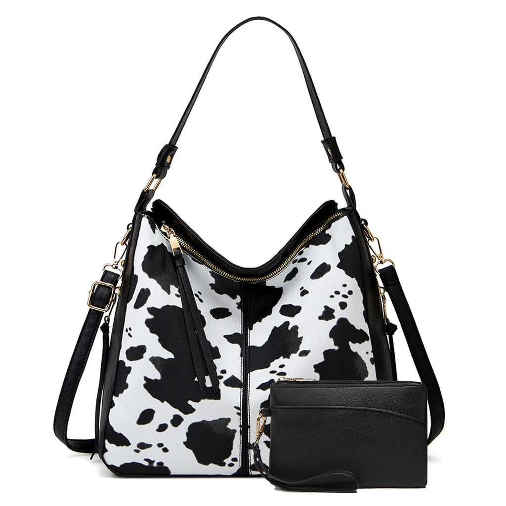 Bolso hobo de lujo en cuero estampado con antirrobo + monedero tipo pouch GRATIS
