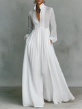 Selena | Vestido Maxi con Botones Frontales Fluidos