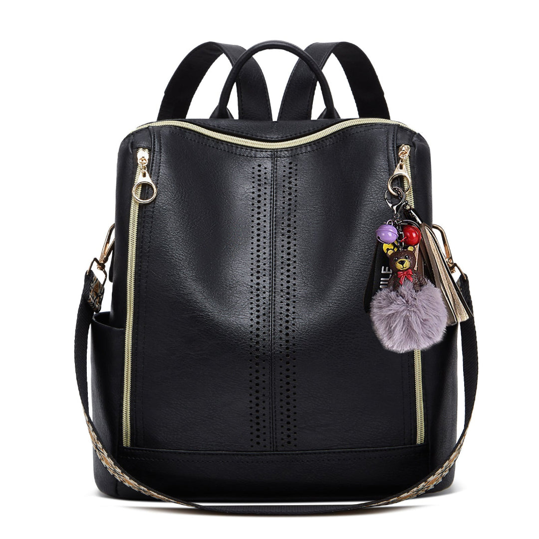 Mochila convertible 2 en 1 de piel de lujo + estuche de regalo