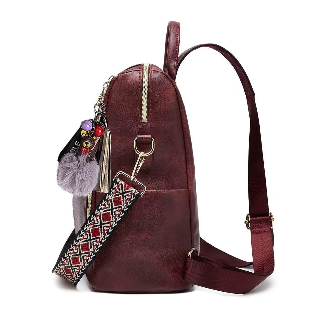 Mochila convertible 2 en 1 de piel de lujo + estuche de regalo
