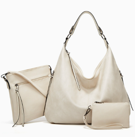 Conjunto de 3 piezas: bolso hobo suave y holgado