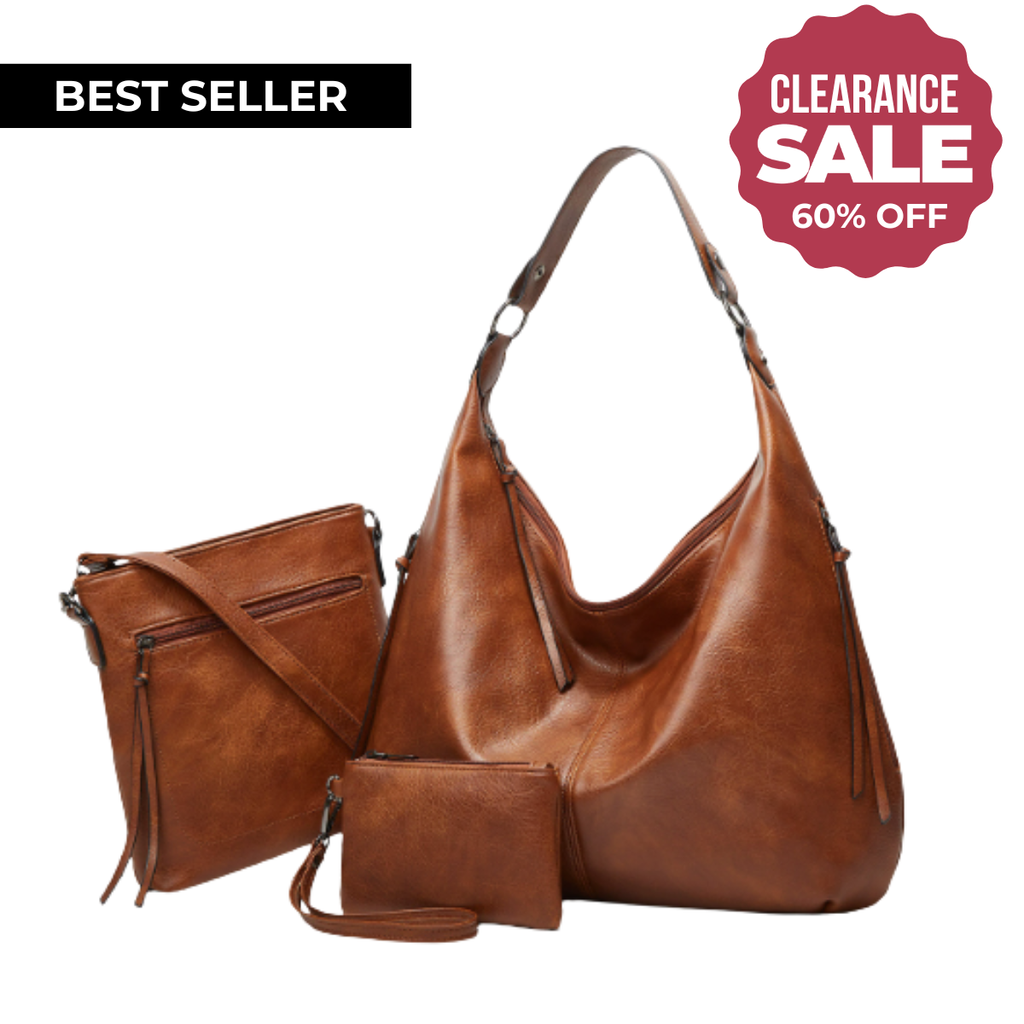 Conjunto de 3 piezas: bolso hobo suave y holgado