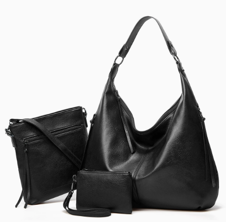 Conjunto de 3 piezas: bolso hobo suave y holgado