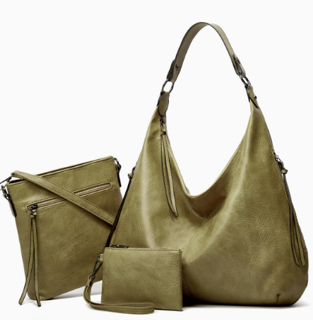 Conjunto de 3 piezas: bolso hobo suave y holgado