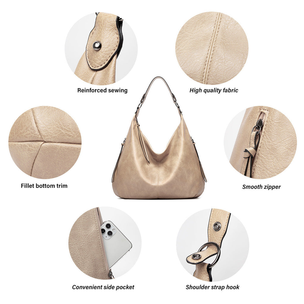 Conjunto de 3 piezas: bolso hobo suave y holgado