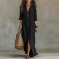 Vestido Largo Boho Chic con Botones Frontales