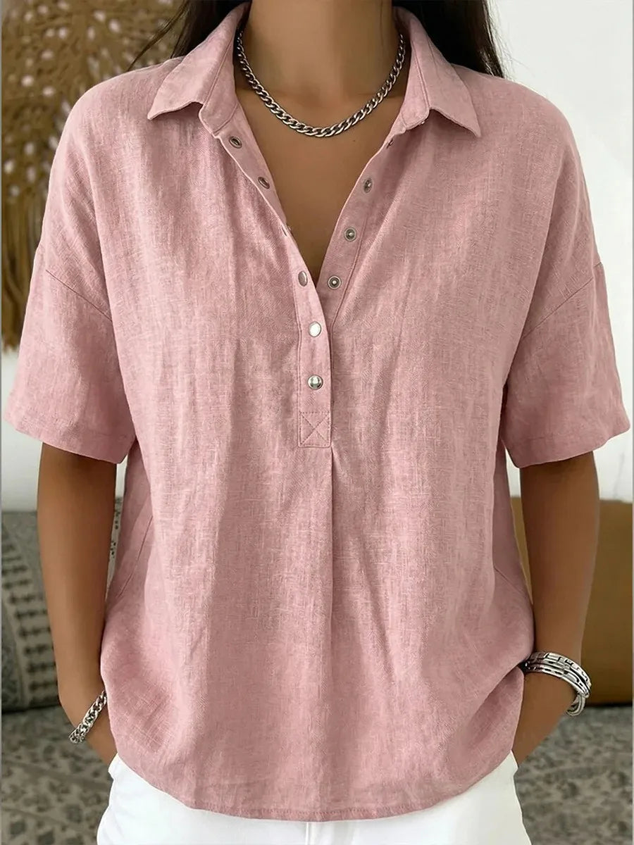 Ari | Blusa con cuello y detalle de botones (¡POR TIEMPO LIMITADO 1+1 GRATIS!)