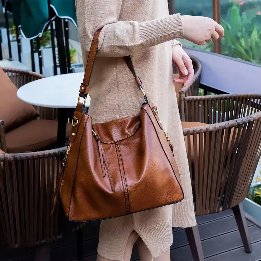 Riviera — Bolso Hobo de Piel Antirrobo (Cartera de Regalo Incluida)