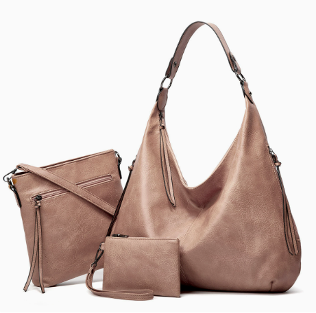 Conjunto de 3 piezas: bolso hobo suave y holgado