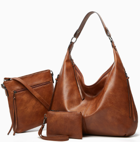 Conjunto de 3 piezas: bolso hobo suave y holgado