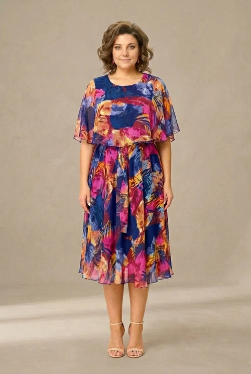 Aitana | Vestido midi con estampado vibrante